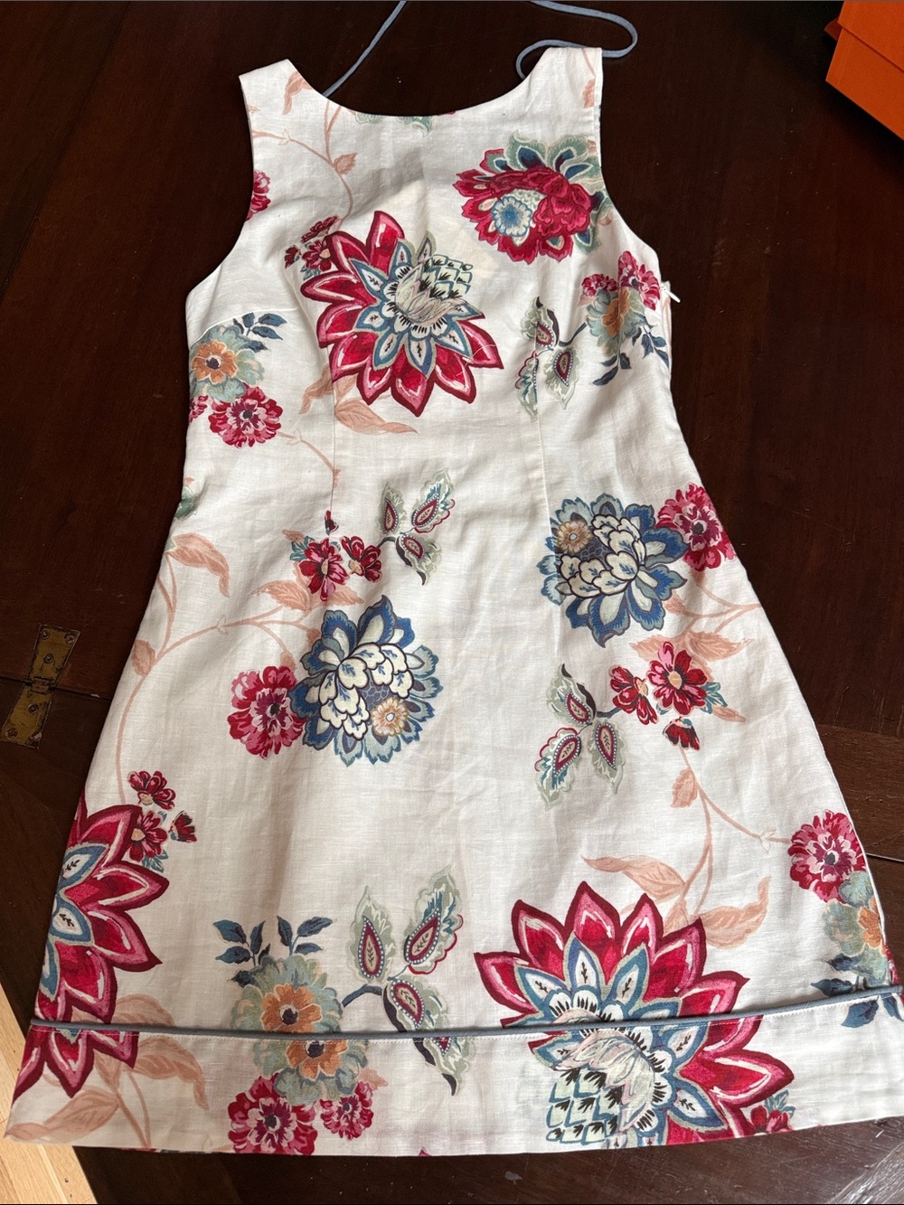 Kivari White Mini Dress with Pink & Blue Floral Print